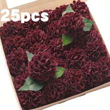 25 bông hoa hồng giả màu xanh hải quân bằng xốp, có cuống, dùng để tự làm bó hoa cưới, trang trí tiệc cưới, trang trí bàn tiệc, trang trí nhà cửa. - Màu Đỏ Sâu - Xem 12