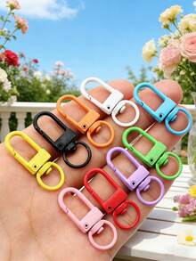 10-Pack Alloy Swivel Lobster Clasp Keychain - Multi-Functional Spring Hook Key Ring For Handbags And Accessories - Multicolor - View 2