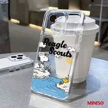 Miniso 名创优品史努比小猎犬童子军透明TPU手机壳，适用于iPhone 17/17 Pro/17 Pro Max/17 Air/16/15/14/13/12/11/X系列，iPhone 17 Pro Max手机壳，iPhone 17 Pro手机壳，iPhone 17手机壳，圣诞礼物，送给女朋友 - 無色 - 查看 1