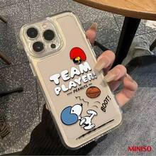 Miniso 名创优品史努比团队成员透明TPU手机壳，适用于iPhone 17/17 Pro/17 Pro Max/17 Air/16/15/14/13/12/11/X系列，iPhone 17 Pro Max手机壳，iPhone 17 Pro手机壳，iPhone 17手机壳，圣诞礼物，女朋友 - 無色 - 查看 5