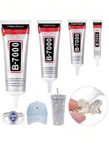 25ml/50ml/110ml Super Strength Jewelry Adhesive With Precision Tip - B7000 Multi-Purpose Glue, Suitable For Jewelry & Rhinestone DIY, Phone Cases, Clothing, Shoes, Hats, Fabrics, Ceramics, Metals, Plastics, Wood Repair And Bonding - Multicolor - View 1