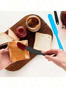 Silicone Jar Scraper Spatulas, Long Handle Design, Heat Resistant Non-Stick Spatulas For Cake Cream, Peanut Butter, Batter Mixing, Bread Baking & Jar Blending, Essential Kitchen Utensils For Home Baking, Cooking & Daily Food Preparation - Random Color - View 4
