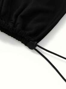1 pieza Cubierta elástica para la barbilla de unicolor, bufanda para calentar el cuello, para mujer, para playa, para vacaciones - Tapón elástico para cordón - gris oscuro - Ver 4