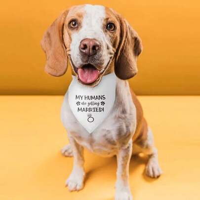 1 pieza, Collar para perro "Mi mamá se casó" Toalla, Decoración de fiesta de moda para mascotas, Impresión de un solo lado, Lavable, Pañuelo ajustable para mascotas, Pañuelo suave para mascotas, Adecuado para perros y gatos pequeños y medianos
