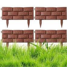 Viền bồn hoa bằng nhựa, hàng rào sân vườn tự làm, viền đá giả gạch, viền bãi cỏ, viền bồn hoa, viền cây cảnh màu nâu. - A - Xem 2