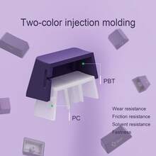 Purple Rhyme Keycaps, PBT Doubleshot OEM Profile, 136 Pcs Black & Purple Gradient Keycaps, Side-Printed Durable DIY Keycaps For 60/64/68/75/80/96/98/104/108 Keys - View 5