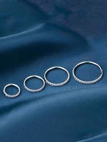 1 Chiếc khuyên mũi bằng thép không gỉ tinh xảo, đính đá Zirconia sáng bóng, mạ vàng 18K, khuyên tai xoắn ốc dạng bản lề kín, dùng cho môi, trang sức xỏ khuyên cơ thể, đường kính trong có sẵn: 6mm/8mm/10mm */12mm, đường kính: 16G/1.2mm 18G/1.0mm. - Bạc - Xem 8