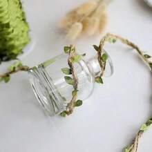 DIY Simulated Green Vines, Silk Willow Leaf Wreath Decorations, Materials And Supplies For Making Handmade Green Plant Wreaths. - Dây leo màu xanh lá cây, 5 mét/cuộn - Xem 6