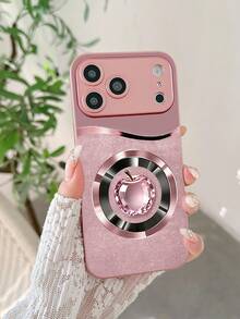 适用于 17 Pro Max/17 Pro/17/17 Air/16/16 Pro/16 Pro Max/16 Plus/15/15 Plus/15 Pro/15 Pro Max、14/14 Plus/14 Pro/14 Pro Max、13/13 Pro/13 Pro Max、12/12 Pro/12 Pro Max、11/11 Pro Max、Xr/Xs Max 的奢华闪亮苹果图案玻璃手机壳，经久耐用，时尚美观。 - 粉色 - 查看 7