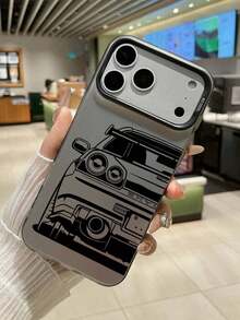 JDM Skyline Car Phone Case, Super Cool Style, Matte Transparent Soft Edge Hard Back Cover, Black Car Pattern Design, Protect Camera Lens, Car Enthusiast Gift/Daily Accessory, Compatible With IPhone 11, 17 Pro Max, 15, Galaxy, Galaxy S24 Ultra, S25 Ultra, Galaxy A16 - 款式1(1件) - 查看 1