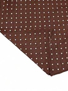Women's Elegant Button-Up Collar Cropped Top And Elastic Waist Shorts 2 Pieces Set - Brown - View 8