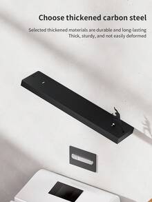 1个独特的壁挂式卫生纸架，浴室装饰收纳架 - 自粘式，金属材质，适用于家庭和厨房卫生纸卷收纳，创意浴室配件架 - 收納掛架 - 查看 6