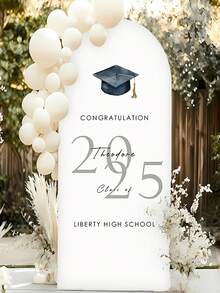 Customizable Graduation Party Arch Decor - Can Personalize With Name, Date Or Text. Ideal For Graduation Celebration Event Backdrop And Photo Prop, Perfect For Home And Room Decoration. Great For Graduation Photos, Prom Decor And Celebrations; The Perfect Gift For Upcoming Or Recent Graduates. - Multicolor 02 - View 8