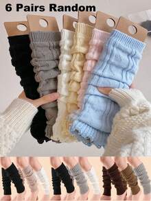 1/3/6 Pairs Random Color Slouch Leg Warmers For Women, Spring Summer Autumn Winter Socks Leg Warmers - View 6