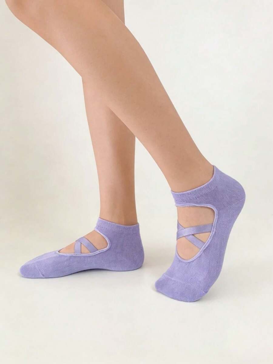 1/8 Pair Yoga/Pilates Non-Slip Breathable Moisture-Wicking Socks (Socks Only, No Board) - Multicolor - View 1
