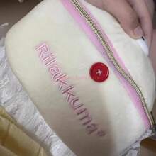 Kawaii Rilakkuma Bear Elliptical Stereoscopic Pencil Bag Portable Stationery Storage Bag Easy Bear Storage Bag Makeup Bag Gifts - A - View 8