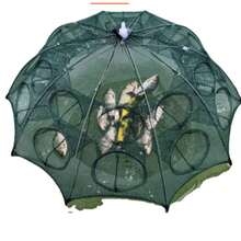 Foldable Shrimp Trap, Fishing Cage, Umbrella Net, Shrimp Net, Fish Trap, One-Way Fishing Net, Foldable Fishing Net, Fish Trap - Black - View 1