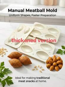 CHIGO 4-Cavity Plastic Meatball Mold 1/2pcs - Meatball Making Press Mold, Cooking Decoration Tool, Suitable For Making Stuffed Meatballs, Spring Rolls, Desserts - Kitchen Essential Helper, Mother's Day Gift For Mom - White - View 5