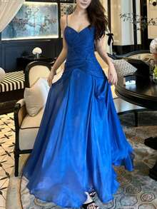 Đầm dạ hội nữ thanh lịch, đầm dự tiệc màu xanh dương, đầm dự đám cưới, trang phục tốt nghiệp, đầm mùa xuân. - Màu xanh lam - Xem 4