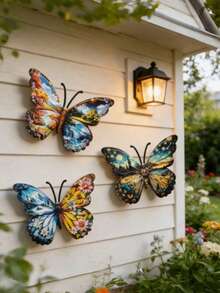 1pc Landscape Design Metal Large Butterfly Wall Decor, Oversized Outdoor Garden Decoration, Suitable For Yard, Garden, Patio, Fence, Balcony, Party, Waterproof And Rust-Proof Craft, Gardening Supplies, Gift For Friends And Family, Mother's Day Gift - A - View 2