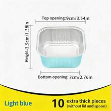 10pcs Air Fryer-Specific Tin Foil Bowl - Reusable - Home Oven Cake Pudding Cup Baking Mold Tin Foil Box - View 12