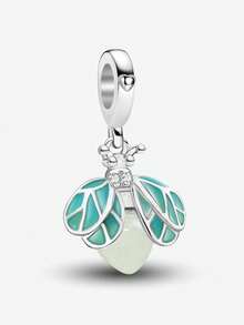 1 pieza Colgante con dije de corazón, mariposa, estrella y abeja en color plateado, adecuado para hacer pulseras y joyería DIY para mujeres - Plateado - Ver 14