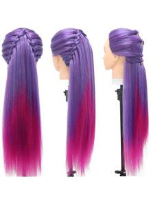 Đầu ma-nơ-canh đào tạo nghề làm tóc chuyên nghiệp với tóc giả mềm mại kiểu ombre, thích hợp cho việc tết tóc, tạo kiểu tóc và thực hành làm đẹp, bền và dễ vệ sinh. - Xem 8