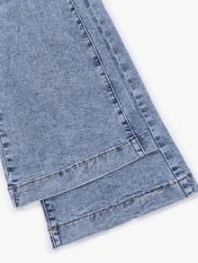 Quần jeans ống loe cạp thấp màu xanh nhạt phong cách đường phố cổ điển thanh lịch dành cho nữ mùa hè 2026, quần ống loe trắng gợi cảm, quần ống loe thoải mái cho kỳ nghỉ. - Màu xanh bụi bặm - Xem 9