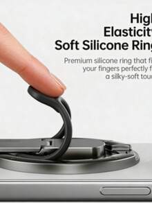 1 pieza Soporte magnético giratorio de 360° para teléfono con anillo para el dedo, soporte de escritorio plegable y portátil para teléfono, soporte ajustable compatible con todos los teléfonos inteligentes - Multicolor - Ver 6