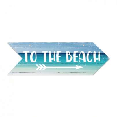 2D Wooden Plaque With Beach Arrow Pattern, Suitable For Decoration In Surfing Camp, Living Room Porch, And Beach-Themed Spaces. It Is An Ideal Gift And Decor For Birthdays, Weddings, Anniversaries, Christmas, Thanksgiving, And Travel Occasions.