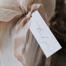 Personalized Gift Tags With Fine Hemp Rope – White & Kraft Paper Hang Tags With Custom Name Text, Gift Packaging Tags Labels With String Gift Rope, For Celebrating With Us, For Birthday, Wedding, Party, Baking Packaging, Dessert Table Decoration - Multicolor - View 5