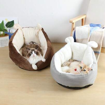 2개/세트 토끼 귀 애완동물 침대 + 담요, 소형/중형 애완동물을 위한 사계절 범용 아늑한 둥지, 휴일 애완동물 선물