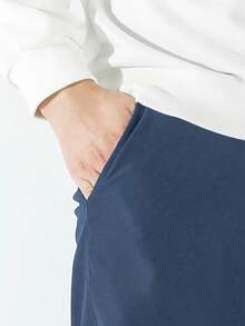 Pantaloni cargo casual da uomo con stampa a lettere e coulisse - blu polveroso - Visualizzare 4