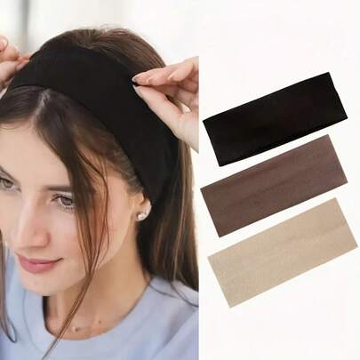 1/3pcs Wide Sports Yoga Headband, Suitable For Daily Wear, Women Autumn/Winter Hair Accessory, Elegant Vacation Scarf, Multifunctional Sports Headband, Casual Fitness Wear, Gentle Style Hair Scrunchie