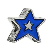 1 pieza Cuenta de encanto de esmalte azul apta para pulsera europea original, regalo de joyería DIY para mujeres - Azul - Ver 24