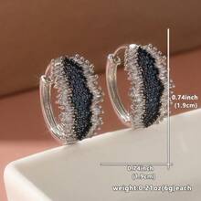 Pendientes de moda con tres filas de broches de cobre con circonita, joyería de Yiwu - por defecto - Ver 4