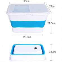 13L Cubo de pesca plegable con tapa con cierre, contenedor multiusos para cebo vivo - Azul - Ver 3