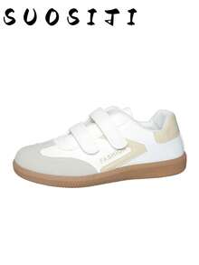 Women's New Hook And Loop Flat Casual Lightweight Sneakers - White - View 7