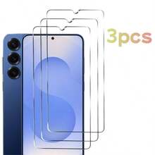 3片装高清钢化玻璃屏幕保护膜,兼容三星Galaxy S24/S24 Plus/S24 Ultra、S25/S25 Plus/S25 Ultra、S26/S26 Plus/S26 Ultra、A56、A16、A36、A17、A26、A57、S25 FE、A07。防摔、防刮、防水、易于安装,手机保护膜。 - 無色 - 查看 24