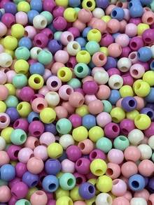 50pcs Large Hole Solid Color Acrylic Beads - DIY Round Beads Suitable For Bracelets, Necklaces, Phone Straps, Pendants, Tassels, Dreamcatchers, Jewelry Making - Color Mixing - View 2