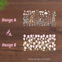 1/2/4pcs Exquisite Wildflower Daisy Pink Macaron Tulip UV DTF Cup Decals, Suitable For 16oz Glass Jar Cups, Floral UV DTF Stickers, Coffee Cup Bottle Tumbler Mug Bookmark Laptop Decoration, UV DTF Decal Water Bottle Stickers, Holiday Gift For Girls Friends Teachers - Multicolor - View 15
