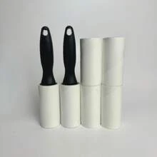 Rodillo de pelusas desechable minimalista, potente y portátil para el hogar y la residencia, de gran capacidad, perfecto para eliminar pelusas de sábanas y sofás, cepillo removedor de pelusas de alta viscosidad, cepillo limpiador de mascotas para gatos y perros, y una herramienta de limpieza práctica. - Blanco y Negro - Ver 3