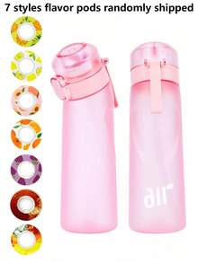 1 pieza Botella de agua deportiva con 1 pieza de cápsula de sabor aleatorio, sin azúcar y sin calorías, botella de hidratación portátil de gran capacidad, ideal para cumpleaños, fitness, correr, actividades al aire libre, temporada de regreso a clases - multicolor - Ver 20