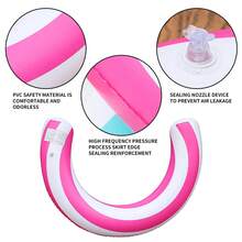 Flotador inflable en forma de semicírculo en U, cama flotante inflable arqueada de PVC grueso con rayas - Multicolor - Ver 5
