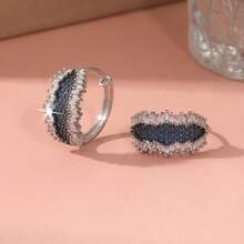Pendientes de moda con tres filas de broches de cobre con circonita, joyería de Yiwu - por defecto - Ver 7