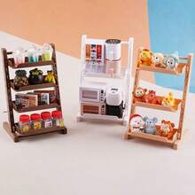 1件迷你超市貨架模型 娃娃屋家具 迷你超市展示架 桌面裝飾品 玩具收納架 娃娃屋場景裝飾 微縮場景擺件 生日禮物-節日禮物-禮物 - 彩色 - 查看 6