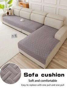 1 vỏ đệm sofa siêu âm, kiểu dáng hiện đại tối giản, họa tiết hình học, bảo vệ bề mặt sofa, sử dụng được quanh năm, đáy chống trượt, có thể giặt máy, phù hợp với sofa 1/2/3/4 chỗ ngồi - Màu tím hoa cà - Xem 6