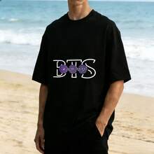 Purple Design Retro Tshirt, Streetwear And Casual Style, Suitable For Both Men And Women. Excellent Gift Item. - 黑色 - 查看 1