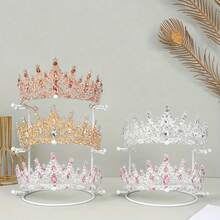 1pc Bridal Headpiece/Crown Display Stand, Metal Crown Holder, Hair Accessory Display Rack, Also Suitable For Earrings, Necklaces And Jewelry Display, Ideal For Back To School Season And Room Decor, Jewelry Display Stand, Queen Crown Hair Accessory Holder, Gold Headpiece Display Base, Prop For Jewelry Photography And Exhibition - Crown Display Stand - View 4
