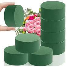8/4/1 pièce Mousse florale ronde, mousse florale sèche de 8 cm pour fleurs artificielles, mousse verte humide et sèche pour fleuriste, blocs de mousse végétale pour décoration de fête, artisanat DIY, arrangement de fleurs artificielles et fraîches, décoration florale, emballage de bouquet - Multicolore - Voir 5